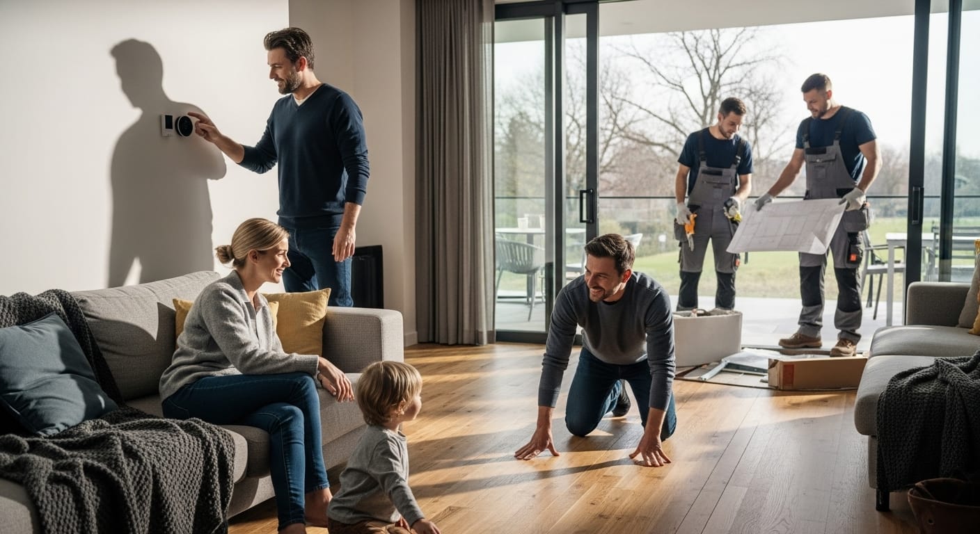 underfloor heating, family home, modern comfort